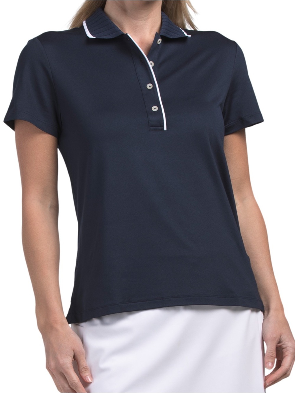 Puma Golf Women's Navy Polo Top with Contrast Trim